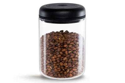 Fellow clear glass coffee canister