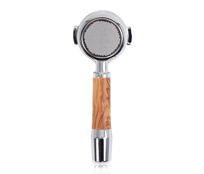 Ecm bottomless portafilter outlet