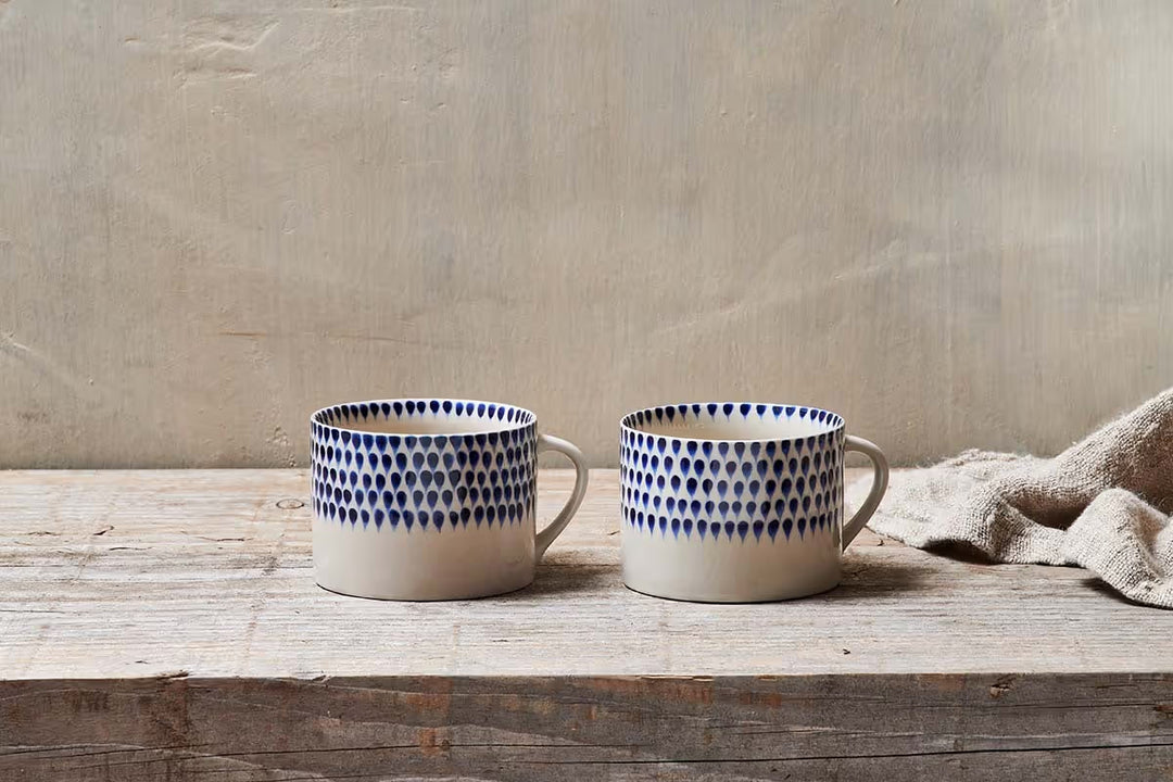 Nkuku Indigo Drop Mug - Large - set of 2