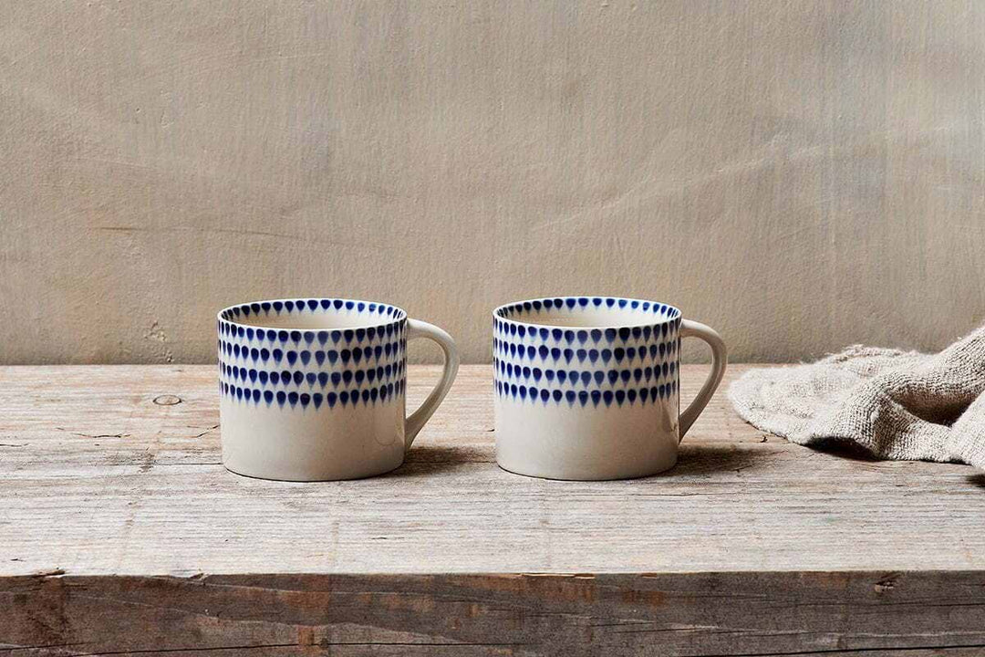 Nkuku Indigo Drop Mug - Small - set of 2