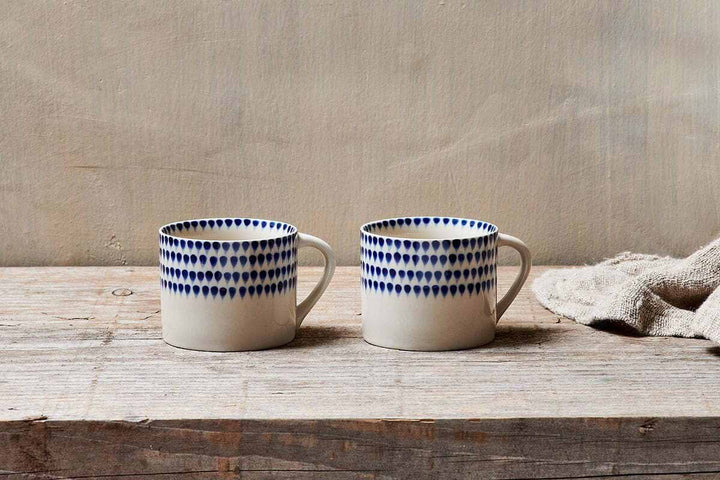 Nkuku Indigo Drop Mug - Small - set of 2