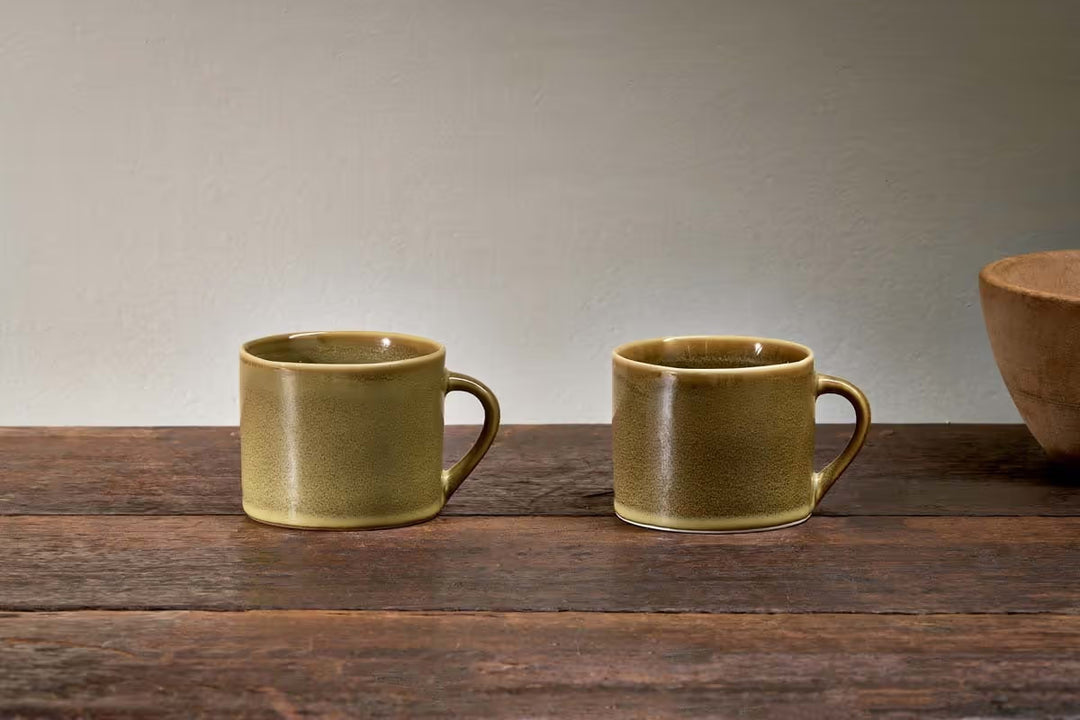 Nkuku Kalini Mugs - Green - Small (Set of 2)
