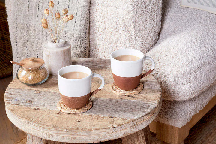Nkuku Mali Large White & Terracota (set of 2)