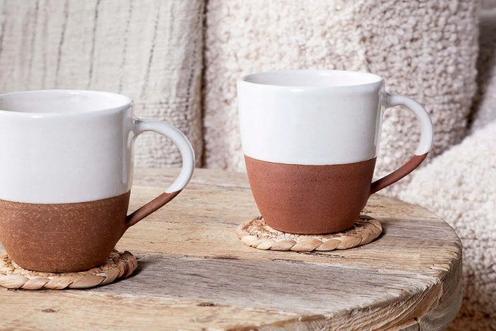 Nkuku Mali Large White & Terracota (set of 2)