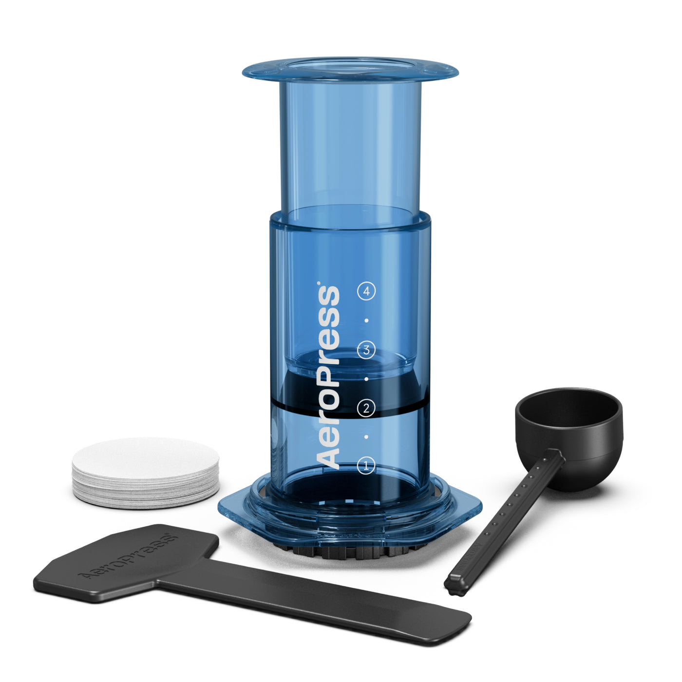 Aeropress Clear Coffee Brewer in Blue