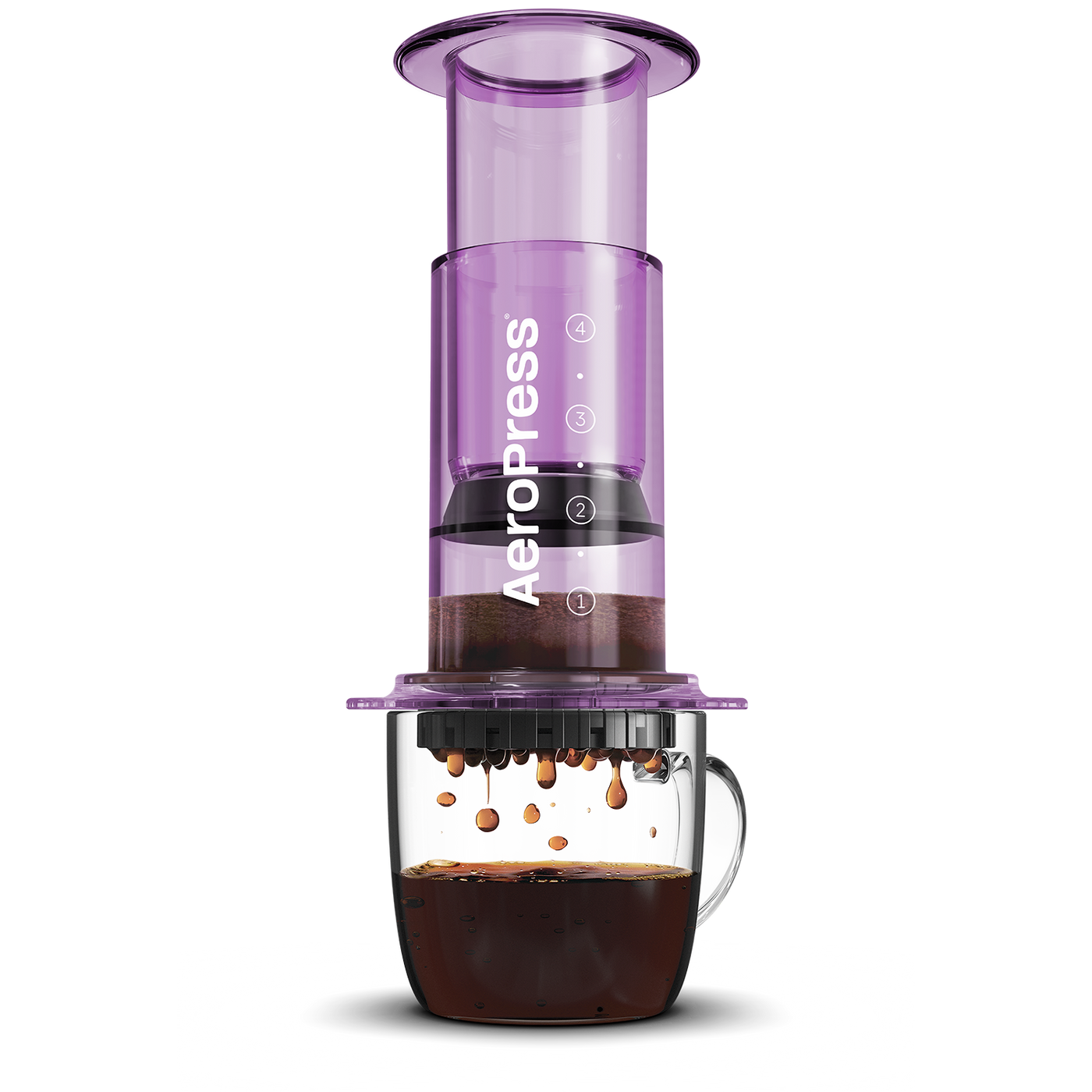 Aeropress Clear Coffee Brewer in Purple