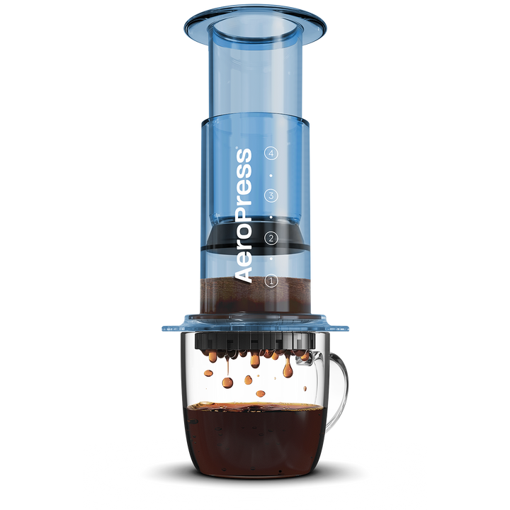 Aeropress Clear Coffee Brewer in Blue