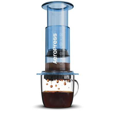 Aeropress Clear Coffee Brewer in Blue