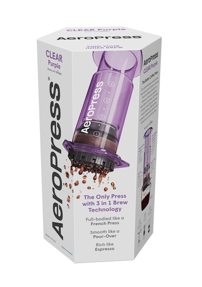 Aeropress Clear Coffee Brewer in Purple