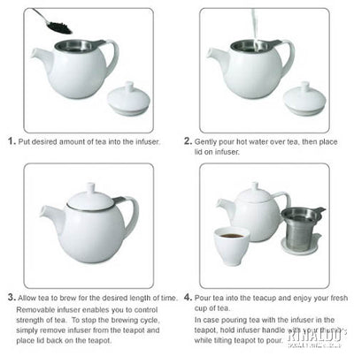 ForLife - Curve Infuser Teapot - White - 0.7 litre